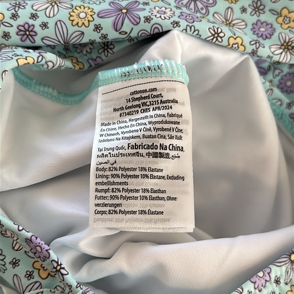 Cotton On Kids Floral Ruffle Long Sleeve Swimsuit - Picture 8 of 9